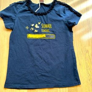 Ativo 14Y European Cotton Summer Jeweled T-shirt From Portugal